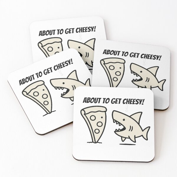 Item preview, About To Get Cheesy - Shark & Pizza Fun designed and sold by Owcomm.