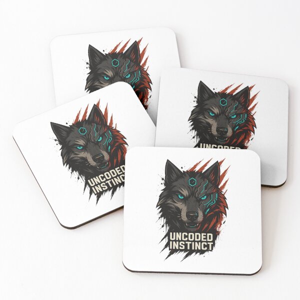Item preview, Uncoded Instinct | Cyberpunk Wolf Hybrid Tech Design designed and sold by MarCinu Art.