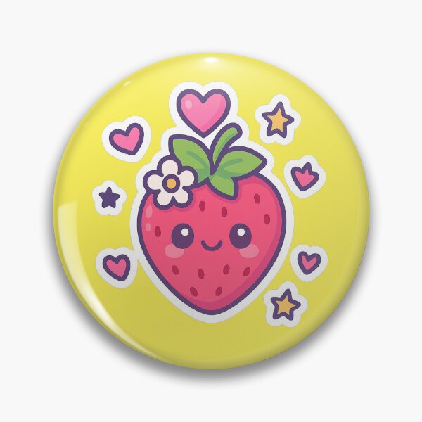 Item preview, Cute Kawaii Strawberry – Pastel Pop Culture Style designed and sold by SweetBitsArt.