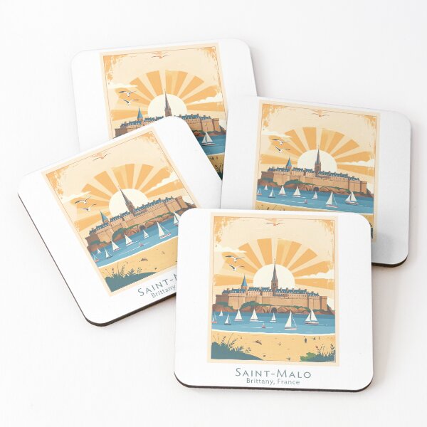 Item preview, Saint-Malo Sailing Adventure – Brittany France Retro Vintage Coastal Illustration designed and sold by pod24.