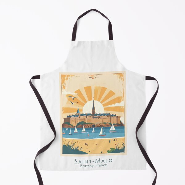 Item preview, Saint-Malo Sailing Adventure – Brittany France Retro Vintage Coastal Illustration designed and sold by pod24.