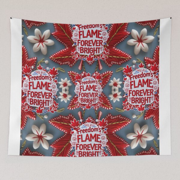 Item preview, Freedom’s Flame Forever Bright Canadian Embroidered Patch designed and sold by ArtDesignTp.