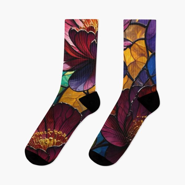 Item preview, Stained Glass Peonies — Deep Red Lush Blooms in a Colorful Mosaic Background designed and sold by ArtiQreate.