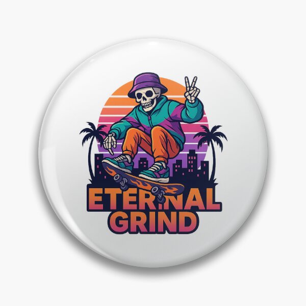 Item preview, Retro Skeleton Skater – Eternal Grind designed and sold by FBA.