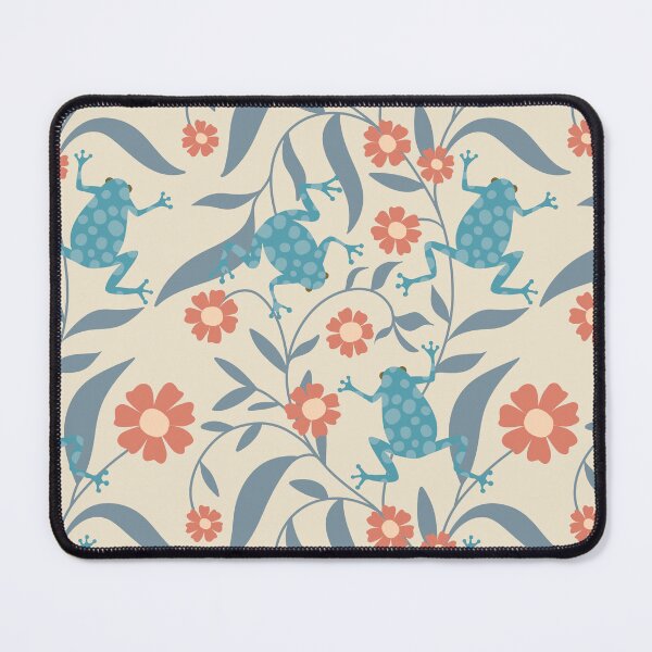 Item preview, Teal Polka Dot Frogs with Coral Flowers on Cream designed and sold by Elisabeth Coelfen.