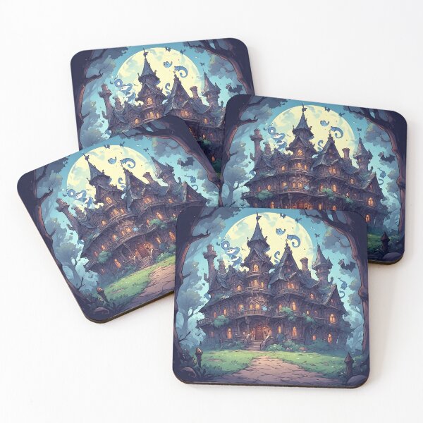 Item preview, Whimsical Haunted Manor Under Moonlight designed and sold by BraveDesignsUSA.