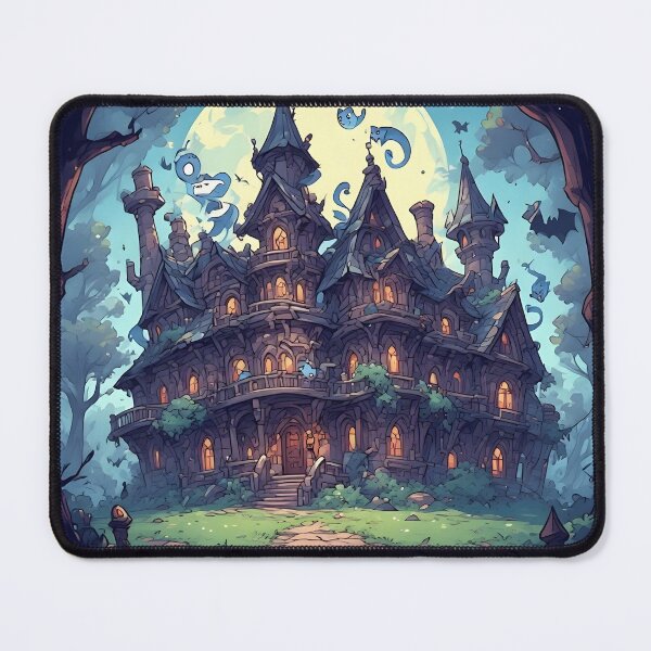 Item preview, Whimsical Haunted Manor Under Moonlight designed and sold by BraveDesignsUSA.
