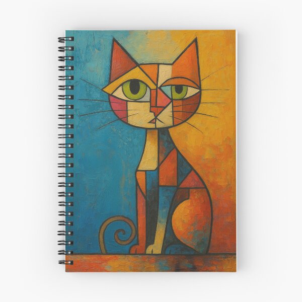 Item preview, Cleo Cubist – Groovy Mid-Century Cat Art | Colorful Geometric Illustration by WEBiC-ART designed and sold by WEBiC-ART Creative Studio.