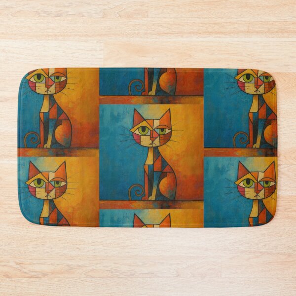 Item preview, Cleo Cubist – Groovy Mid-Century Cat Art | Colorful Geometric Illustration by WEBiC-ART designed and sold by WEBiC-ART Creative Studio.