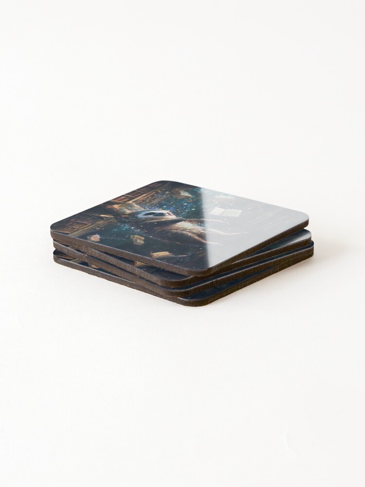 Thumbnail 4 of 5, Coasters (Set of 4), Sleepy Sloth Wizard designed and sold by Rtymer.