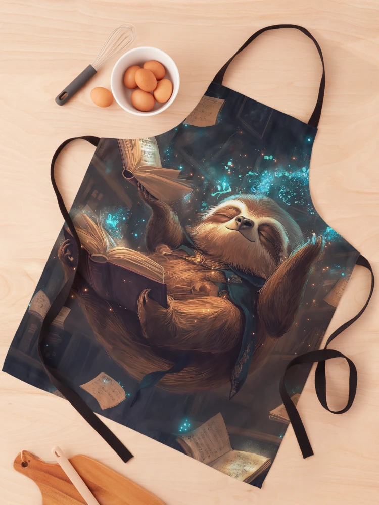 Thumbnail 1 of 6, Apron, Sleepy Sloth Wizard designed and sold by Rtymer.