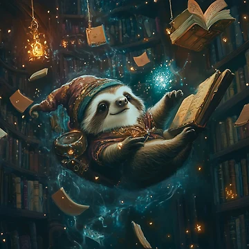 Artwork thumbnail, Sleepy Sloth Wizard by Rtymer