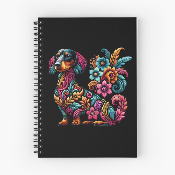 Item preview, Colorful Floral Dachshund Art – Artistic Dog Lover Gift Design designed and sold by DrawHandArt.