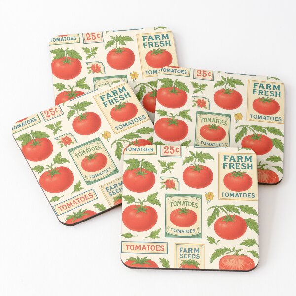 Item preview, Retro Tomato Label Pattern – Vintage Farm Fresh Design designed and sold by weirdfishes123.