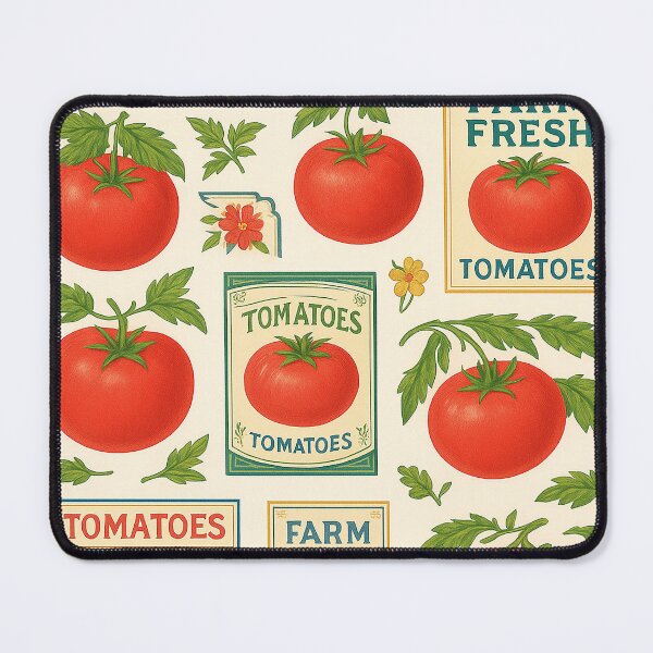 Item preview, Retro Tomato Label Pattern – Vintage Farm Fresh Design designed and sold by weirdfishes123.