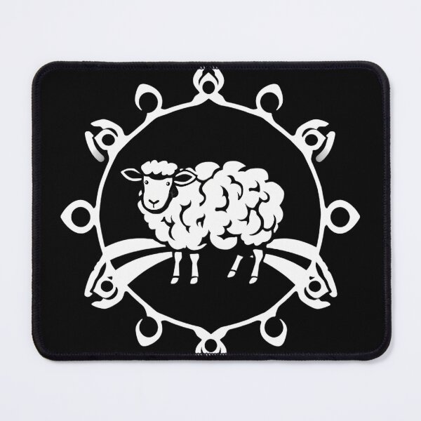 Item preview, Stylized Sheep in Decorative Circular Frame designed and sold by ART ATTACK ZONE.