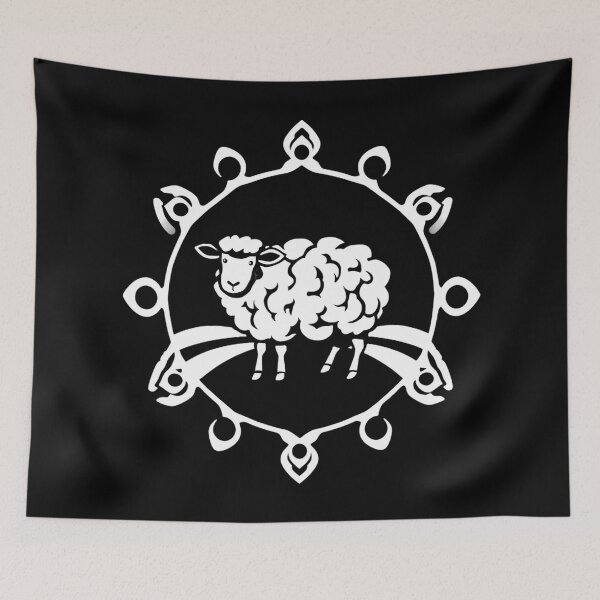 Item preview, Stylized Sheep in Decorative Circular Frame designed and sold by ART ATTACK ZONE.