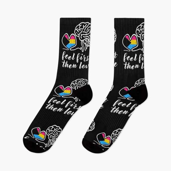 Item preview, Feel First Then Love – Demipansexual Pride Brain Heart Design designed and sold by Dmetalx Art Apparel.