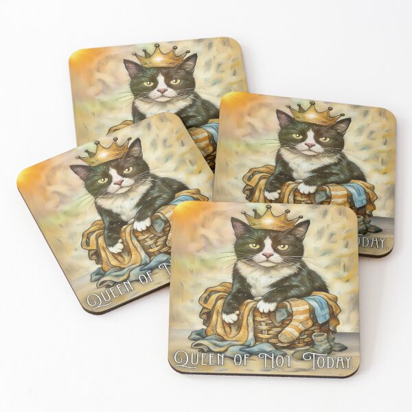 Item preview, Queen of Not Today – Funny Moody Cat Art designed and sold by gleefulme.