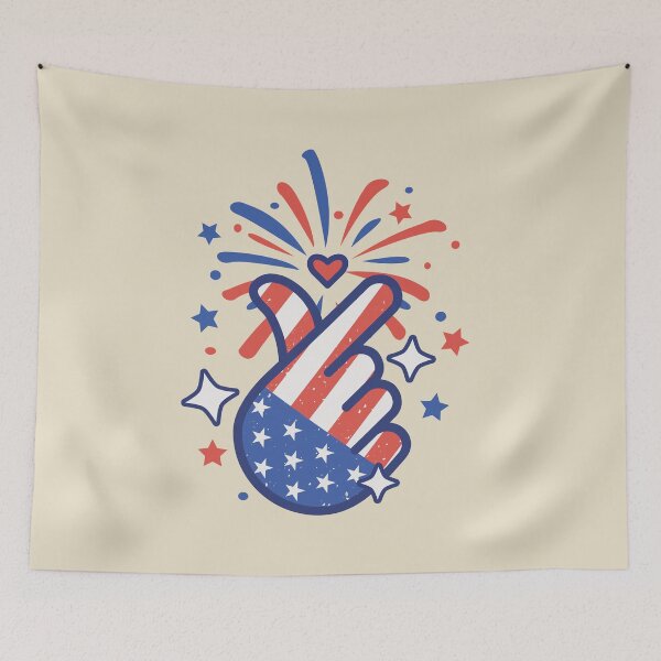 Item preview, Korean Finger Heart 4th of July Aesthetic designed and sold by KGlam.