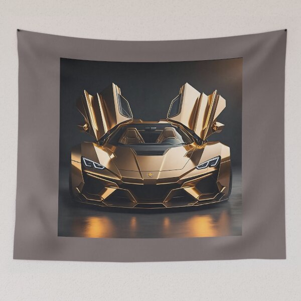 Item preview, Golden Hypercar Doors Up - Futuristic Luxury Sports Car Art designed and sold by VA Design.