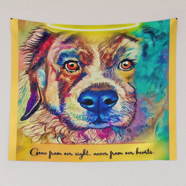 Item preview, Rainbow Dog Angel Memorial – Pet Loss Tribute Art designed and sold by gleefulme.