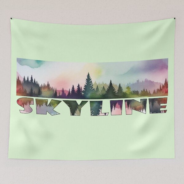 Item preview, My Skyline: Forest Silhouettes in Watercolor Calm designed and sold by MoxisWatercolor.
