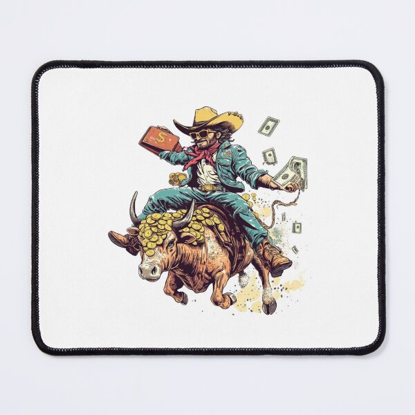 Item preview, Money Cowboy Bull Ride - Wild West Pop Art Poster with Cash & Gold designed and sold by Blurbean.