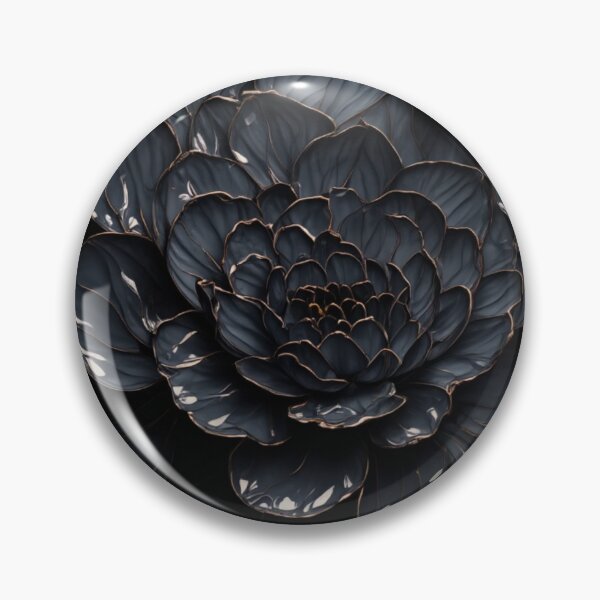 Item preview, Porcelain Black Peonies with Golden Accents — Luxurious Stained Glass-Inspired Floral Art designed and sold by ArtiQreate.