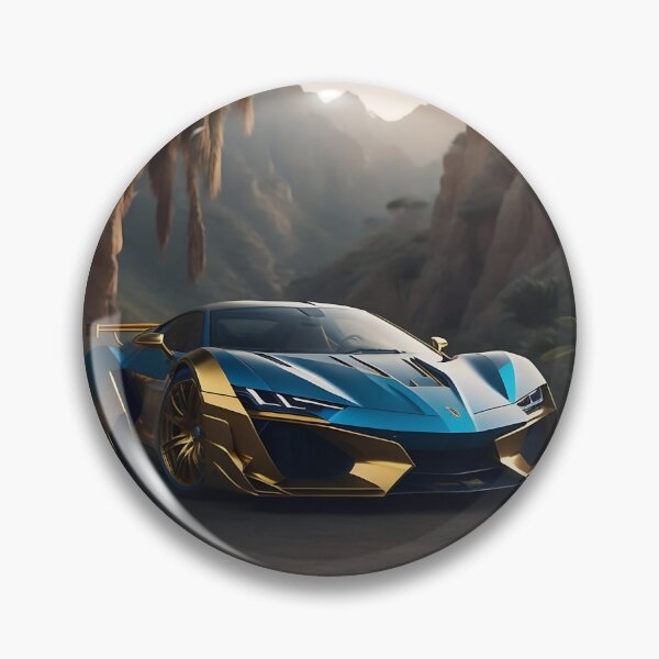 Item preview, Blue Gold Hypercar Utopia - Exotic Futuristic Car Concept Art designed and sold by VA Design.