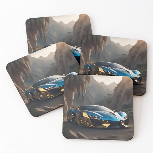 Item preview, Blue Gold Hypercar Utopia - Exotic Futuristic Car Concept Art designed and sold by VA Design.