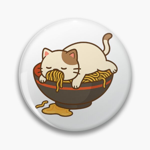 Item preview, Faceplant Ramen Cat – Kawaii Noodle Bowl Sticker designed and sold by Tripconic.