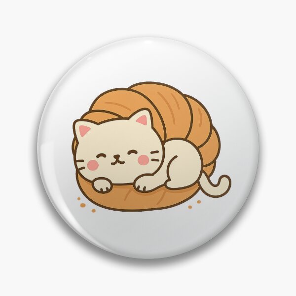 Item preview, Croissant Nap Cat – Kawaii Chubby Cat Sleeping in Pastry Sticker designed and sold by Tripconic.