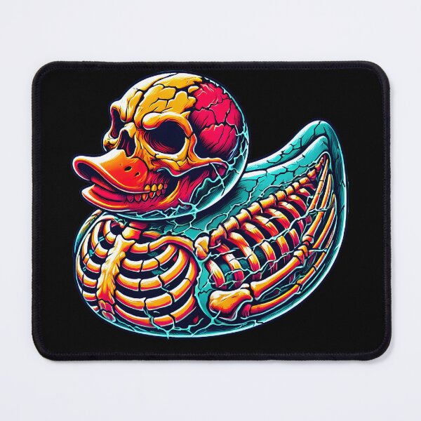 Item preview, Creepy Rubber Duck Skeleton Horror Art Illustration designed and sold by DrawHandArt.