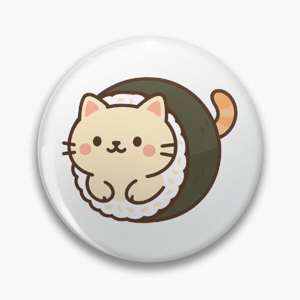 Item preview, Rolled-Up Sushi Cat – Kawaii Chubby Maki Roll Sticker designed and sold by Tripconic.
