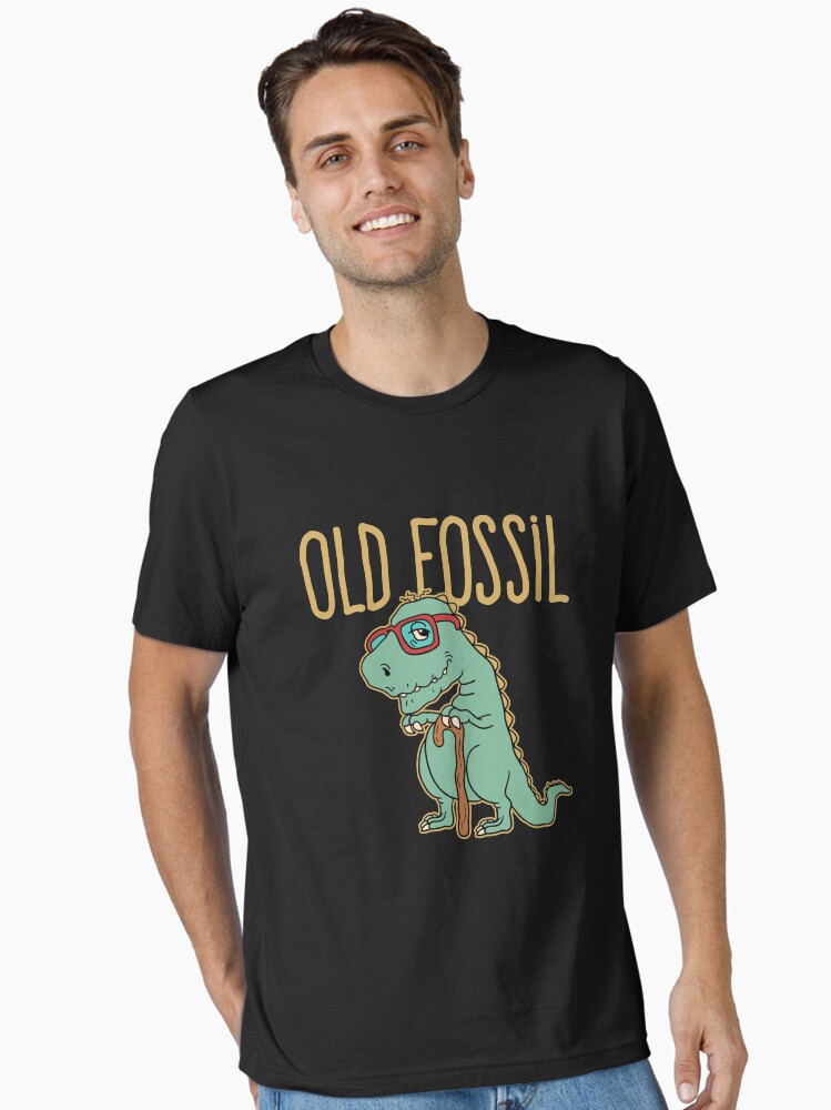 Thumbnail 1 of 7, Essential T-Shirt, Old Fossil Dinosaur With Cane designed and sold by jaygo.