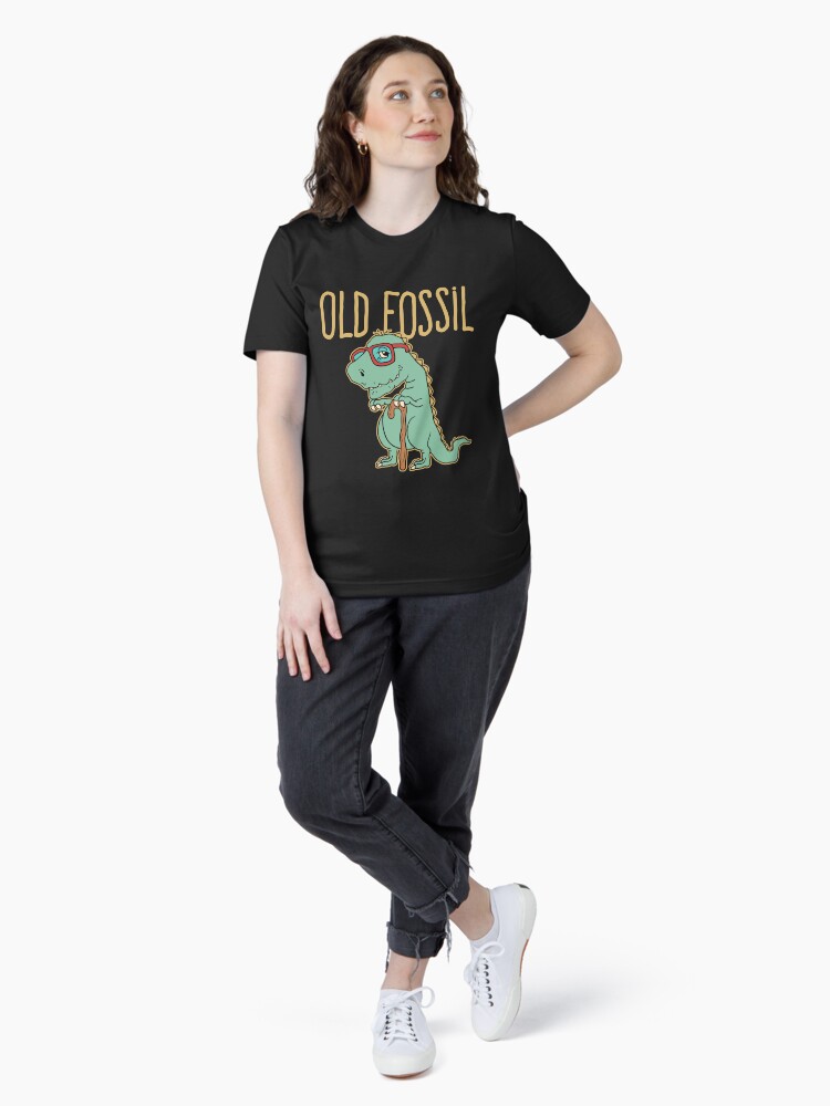 Thumbnail 4 of 7, Essential T-Shirt, Old Fossil Dinosaur With Cane designed and sold by jaygo.
