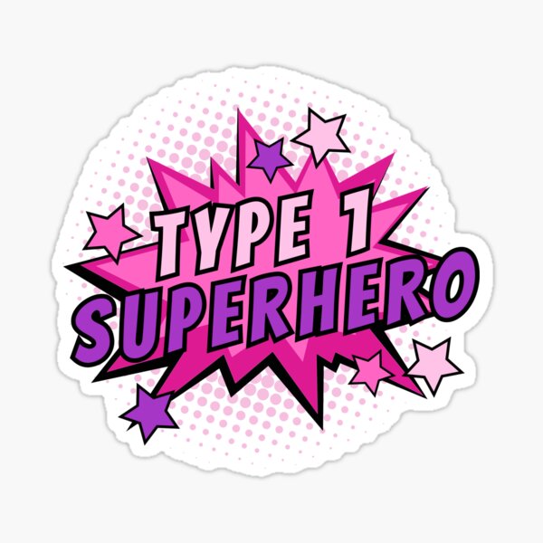 Item preview, Pink Type 1 Superhero Type One Diabetes Awareness designed and sold by Ink & Insulin Creative Studio.