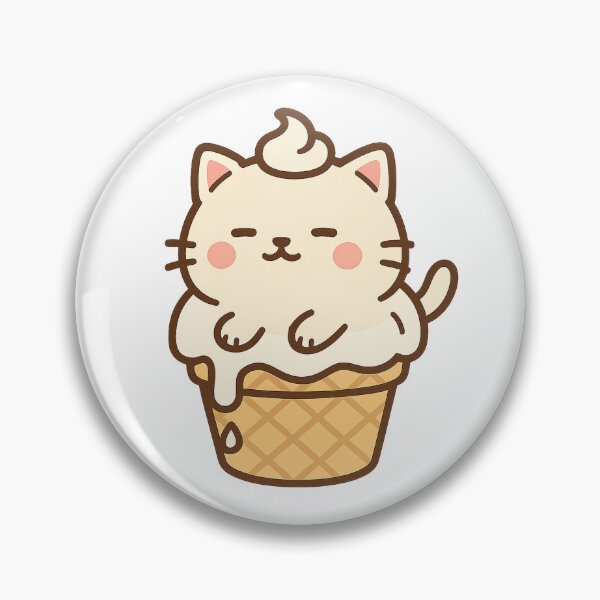 Item preview, Melted Ice Cream Cat – Kawaii Chubby Cat in Cone Sticker designed and sold by Tripconic.