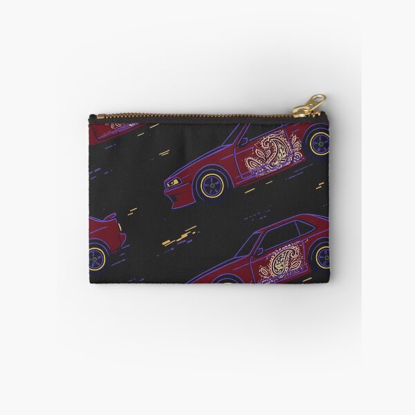 Aperçu de l'œuvre Cherry Cyber Overdrive – Motif de voiture JDM rouge cerise sans couture | Motif cachemire fluo créée et vendue par LinearForm.
