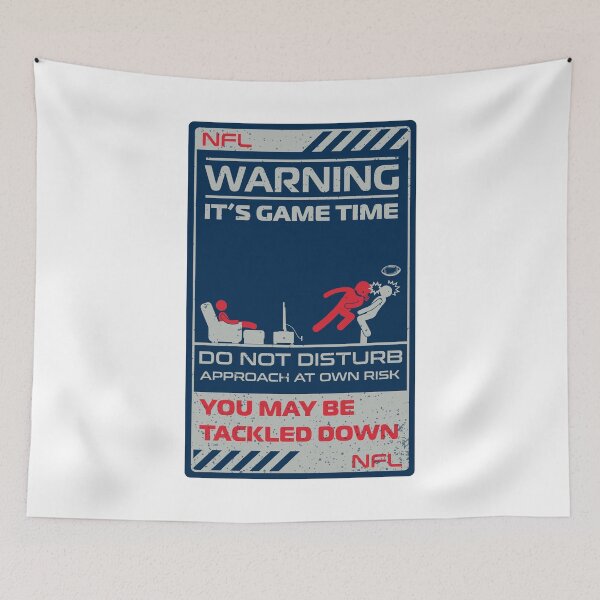 Item preview, Funny Game Time Warning Sticker – Do Not Disturb Football Fan designed and sold by ElseWorldDesign.
