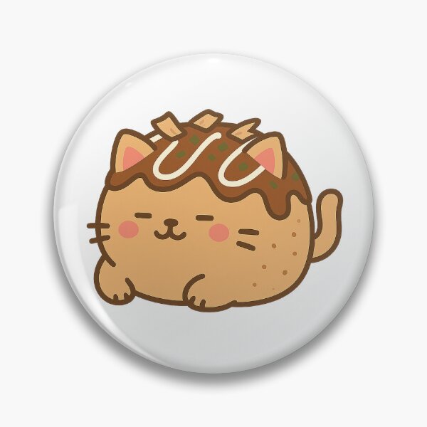 Item preview, Sneaky Takoyaki Cat – Kawaii Round Snack Sticker designed and sold by Tripconic.