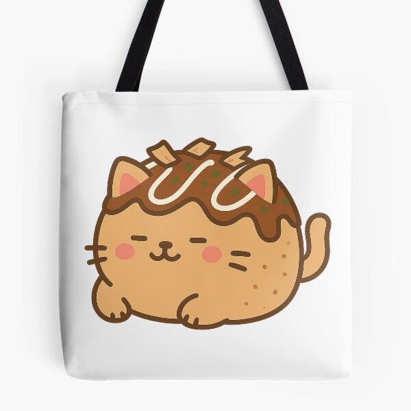 Item preview, Sneaky Takoyaki Cat – Kawaii Round Snack Sticker designed and sold by Tripconic.