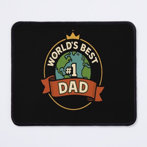 Item preview, World’s Best Dad – Globe Badge “#1 Dad” Design designed and sold by NicoDesignArt.