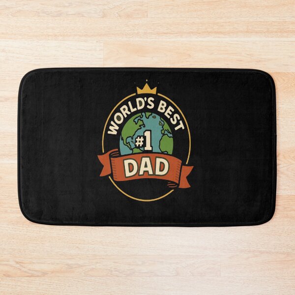 Item preview, World’s Best Dad – Globe Badge “#1 Dad” Design designed and sold by NicoDesignArt.