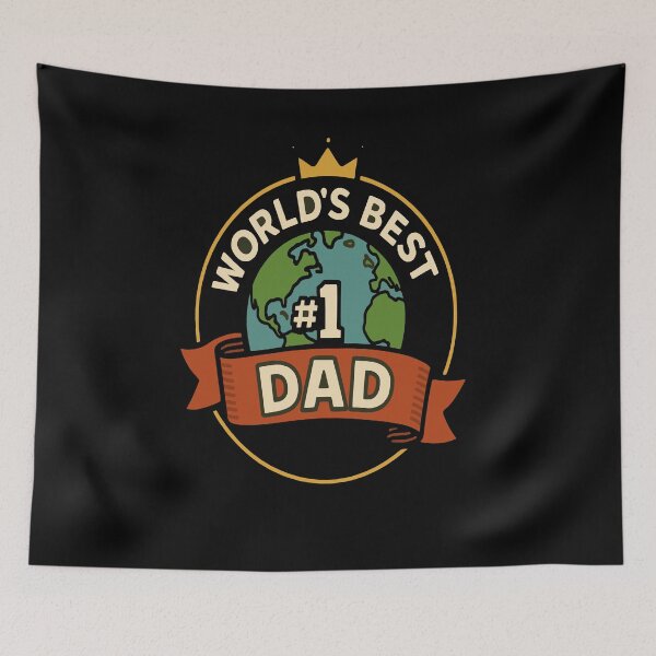 Item preview, World’s Best Dad – Globe Badge “#1 Dad” Design designed and sold by NicoDesignArt.