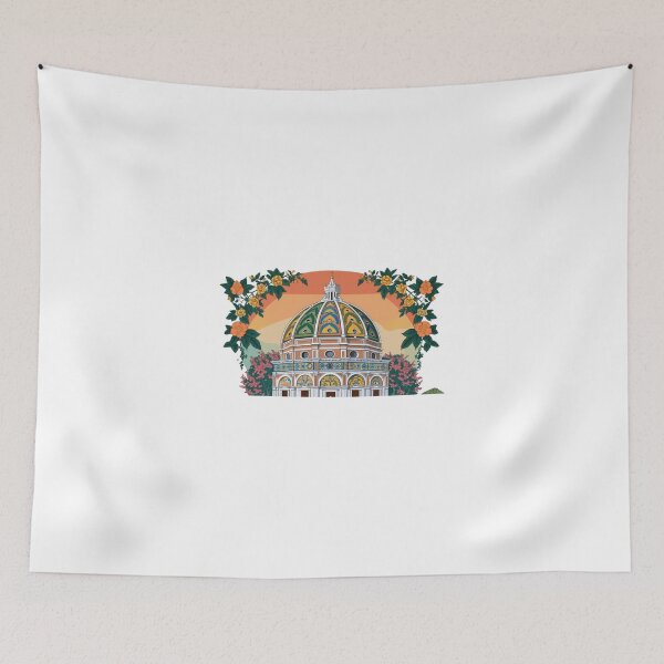 Item preview, Italian Dome with Flowers – Amalfi Style Art Illustration designed and sold by StormArte.