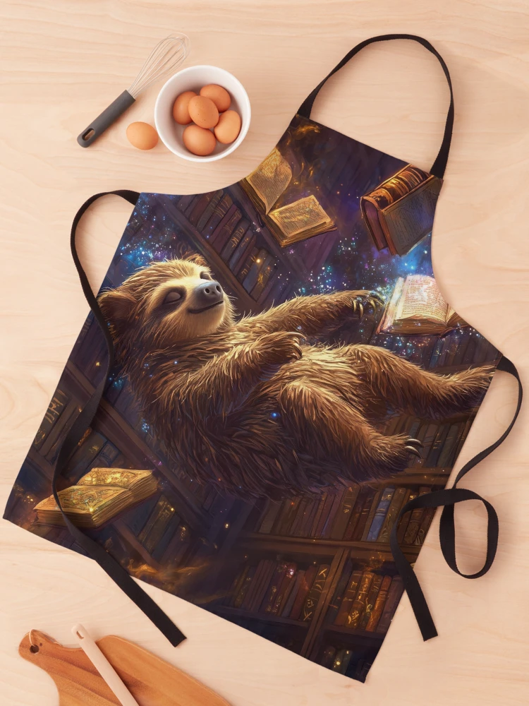 Thumbnail 1 of 6, Apron, Sleepy Sloth Wizard designed and sold by Rtymer.