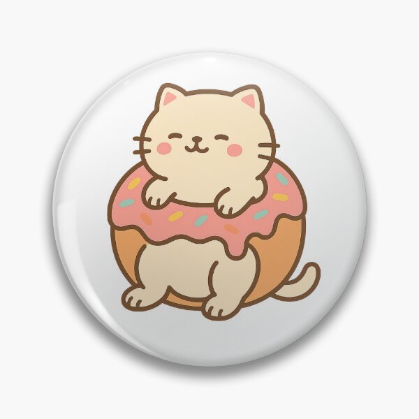 Item preview, Donut Cat – Kawaii Chubby Cat in Sprinkle Doughnut Sticker designed and sold by Tripconic.
