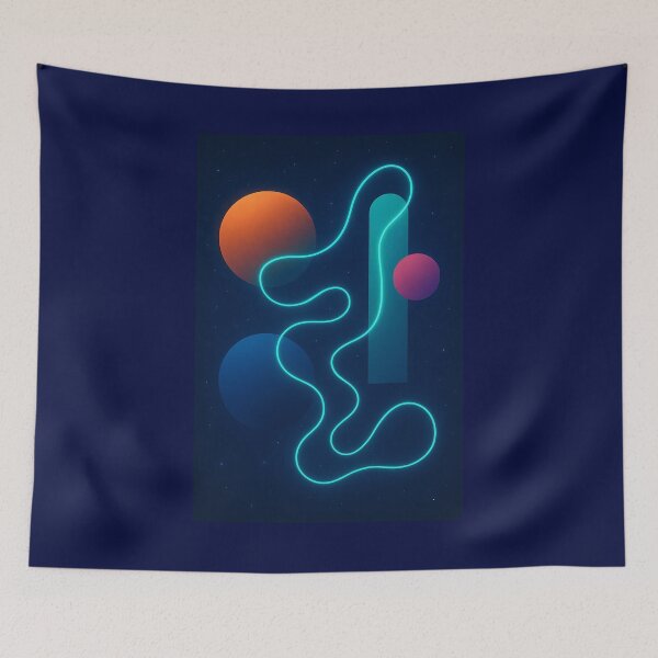 Item preview, Cosmic Neon Flow - Abstract Geometric Space Art designed and sold by VA Design.